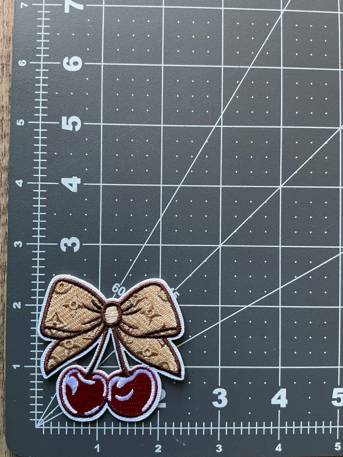 Cherry w/ bow iron on patch