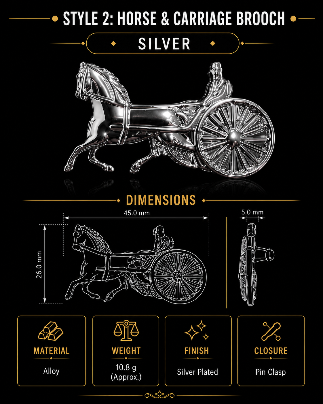 Flat back Charms Gold and Silver