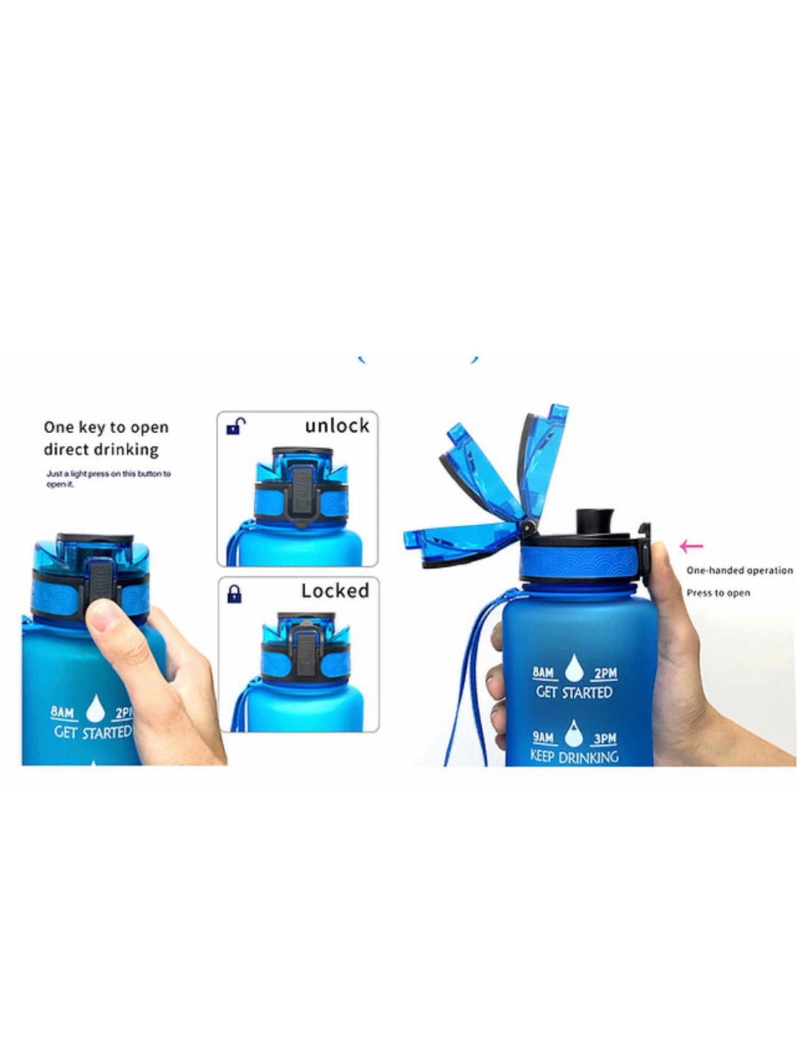 32oz Motivational Water Bottle with Strainer, Fruit Infuser & Brush - Nature's Finest Herbs