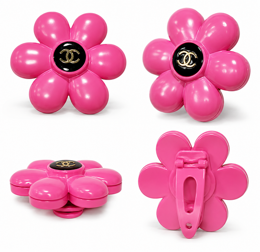 Pink Flower Hair Clip