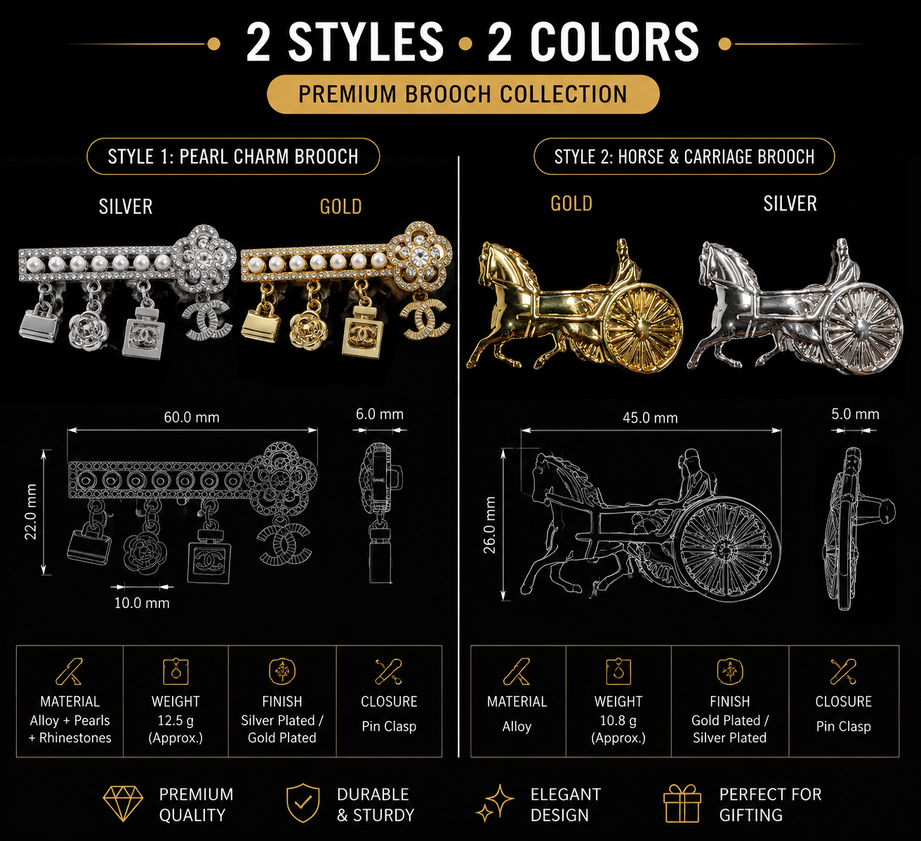 Premium brooch collection