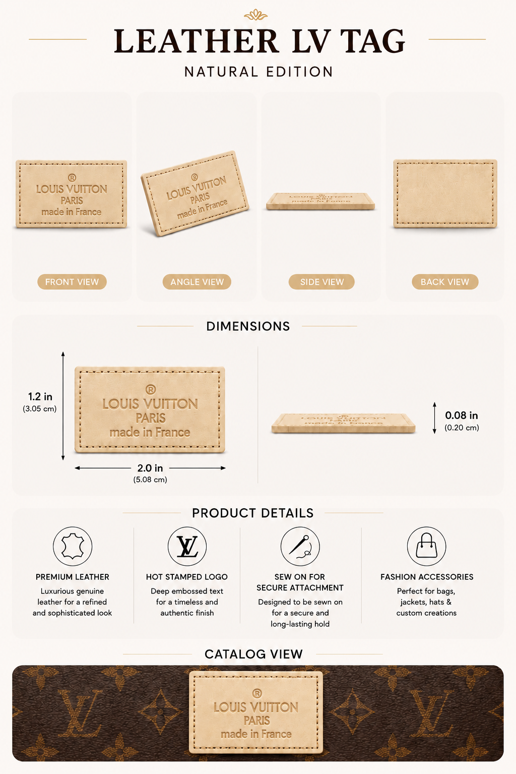 Leather LV tags