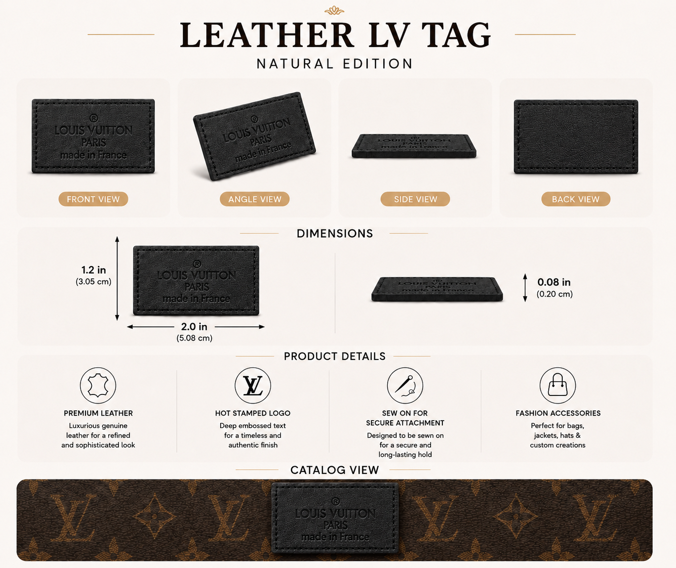 Leather LV tags