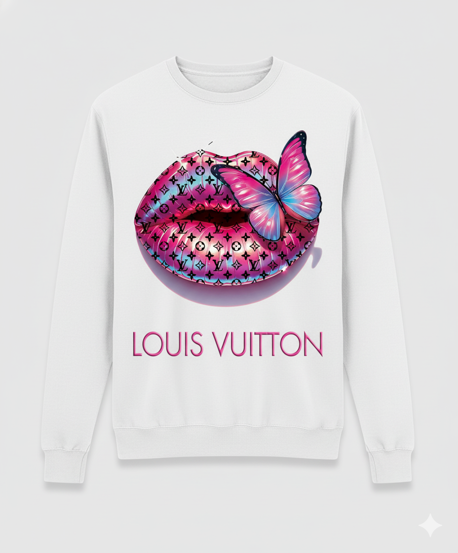 LV w/ Butterfly DTF Transfer (Direct-to-Film)