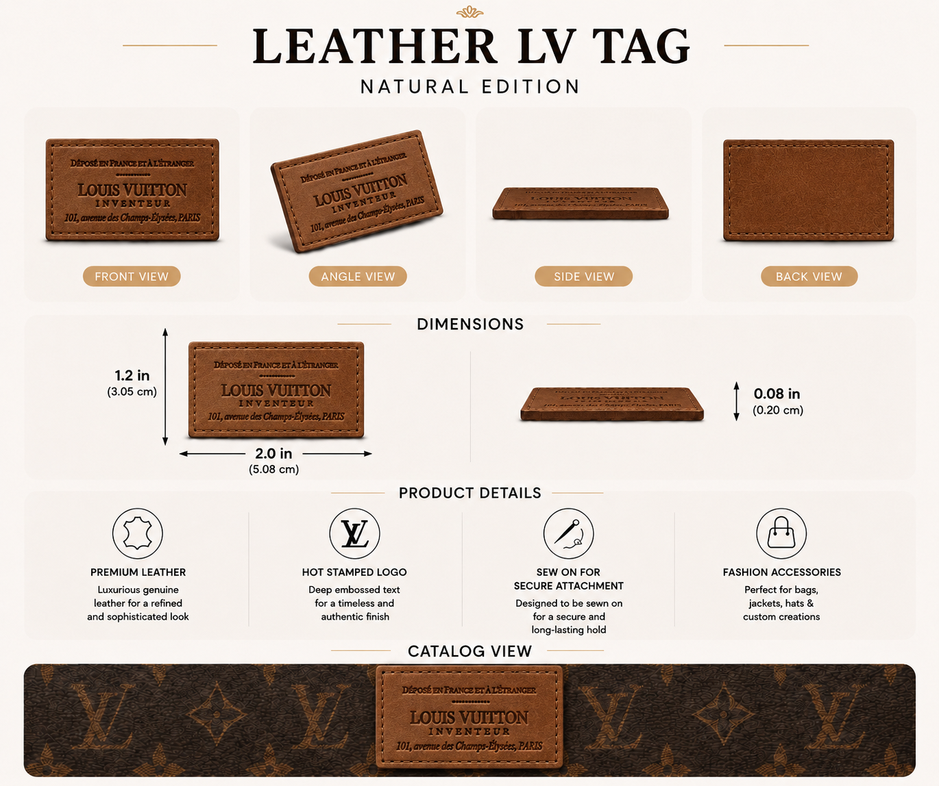 Leather LV tags