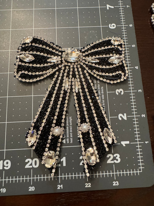 Rhinestone bow patch