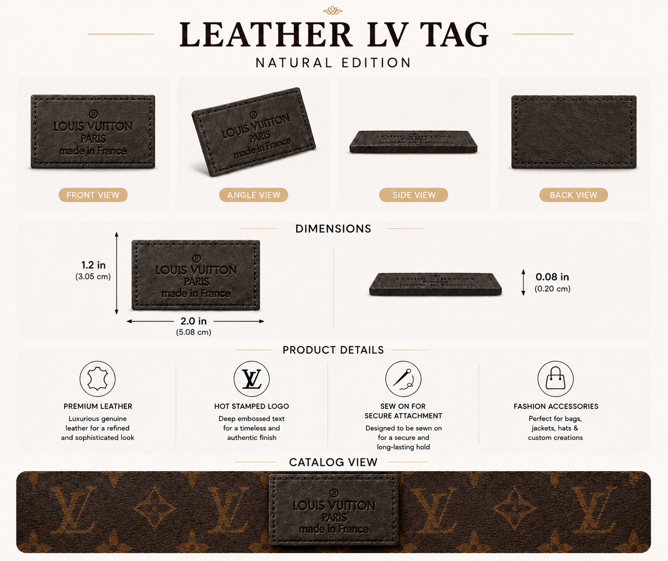 Leather LV tags