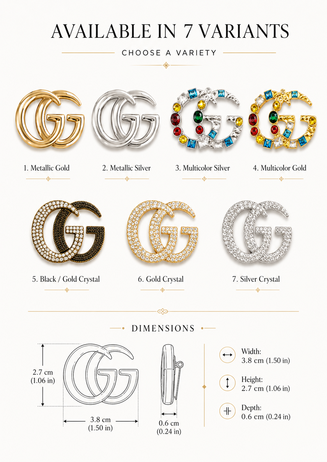 GG logo variants on display