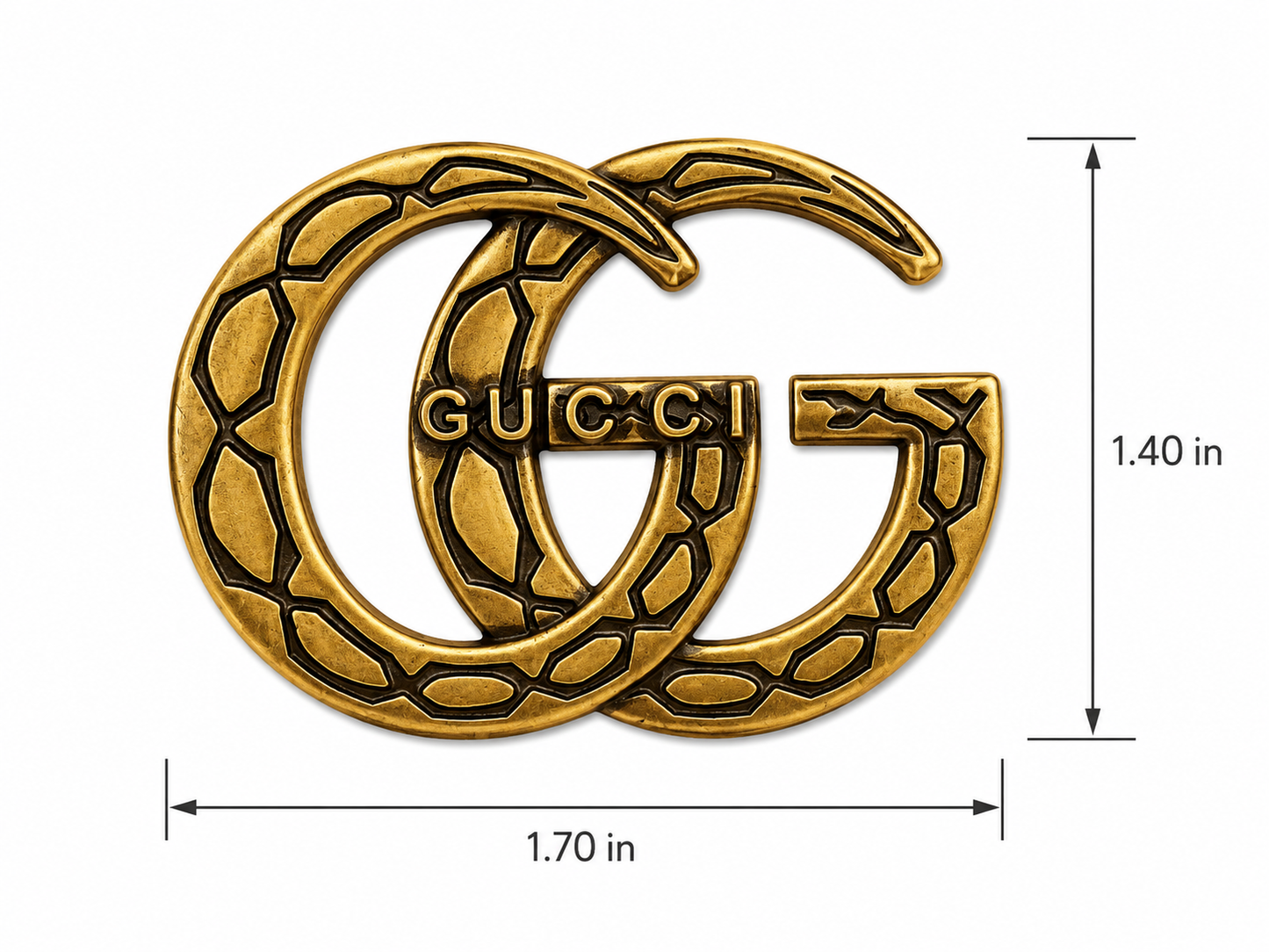 Gucci logo available in 3 style and colours