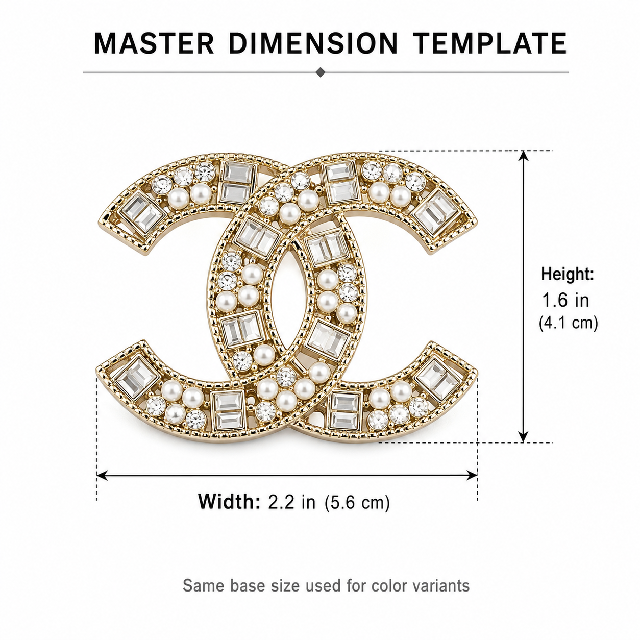 👉 Luxury CC Crystal Brooch Collection – Multiple Color Variants