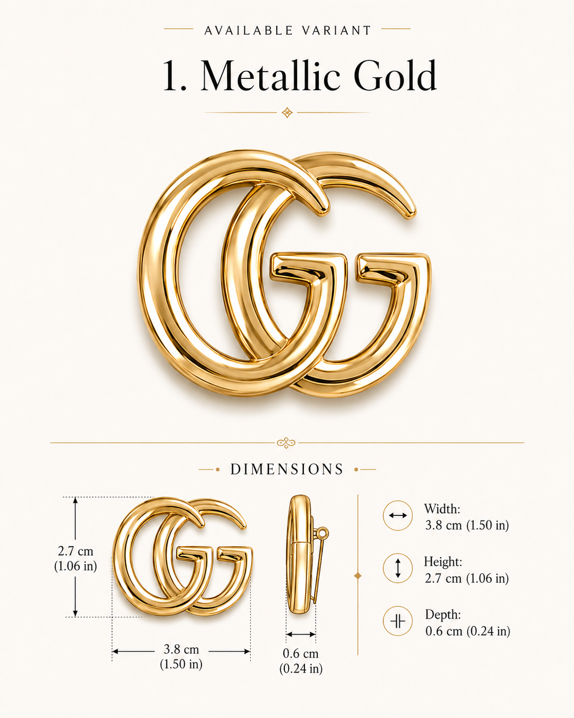 GG logo variants on display