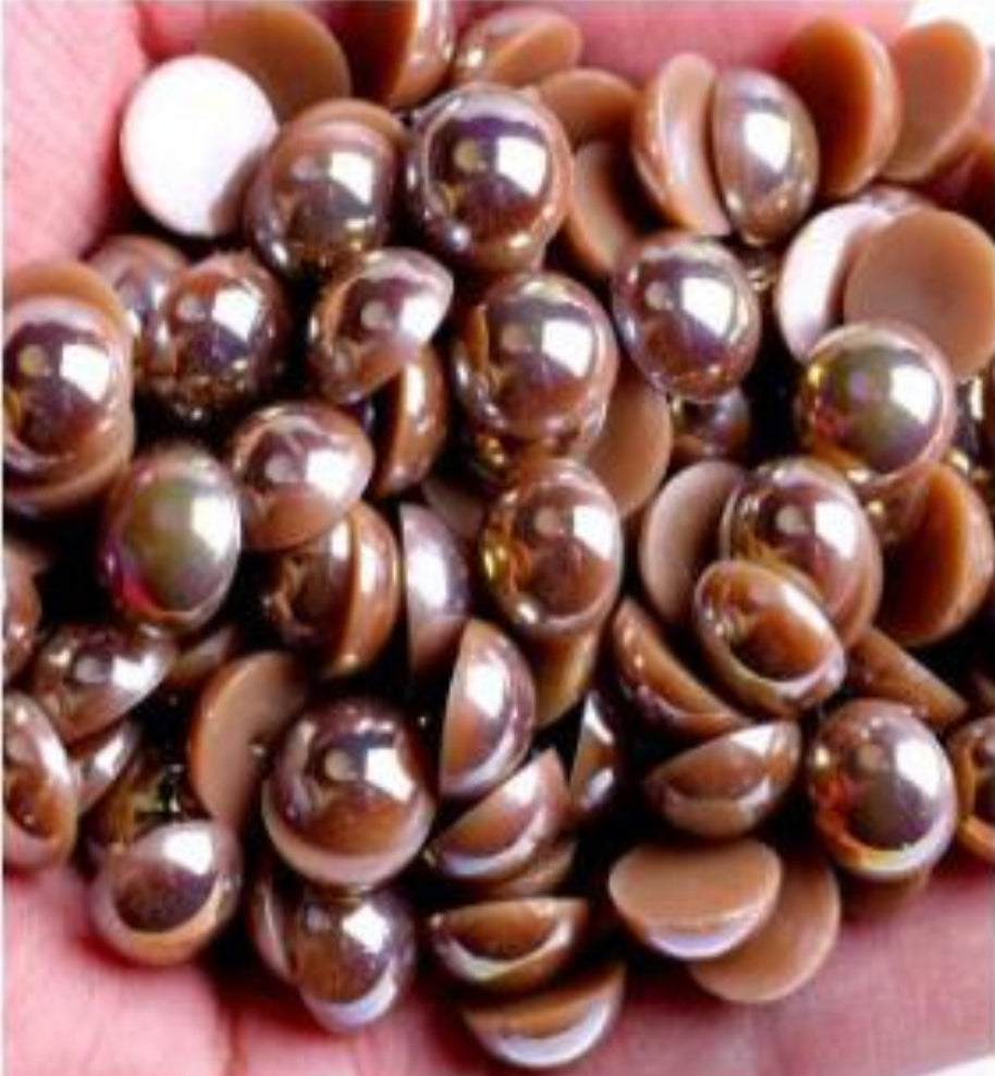 Half  AB Flat-back Pearl Beads mix size 4-10mm mix size shiny round