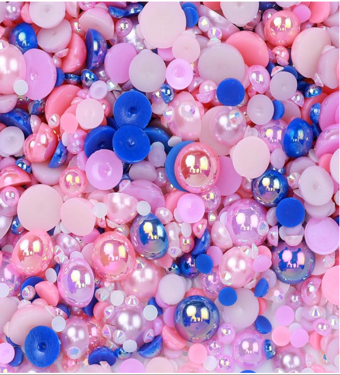 Mix Resin Pearls Rhinestones size, 3-10mm Half Pearls