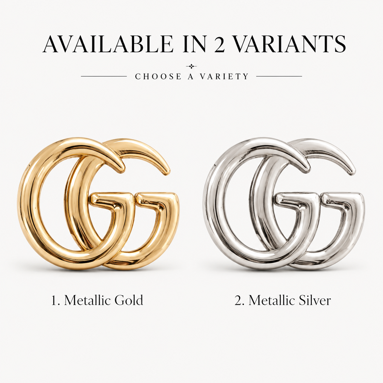 GG logo variants on display