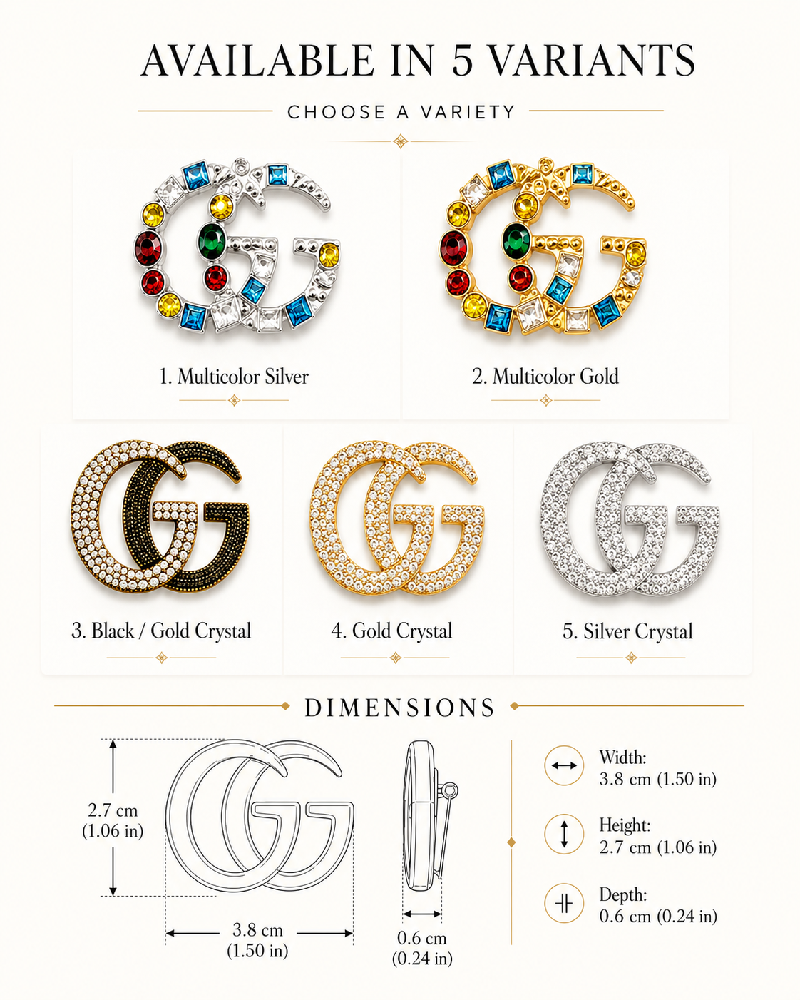 5 variants of luxurious GG