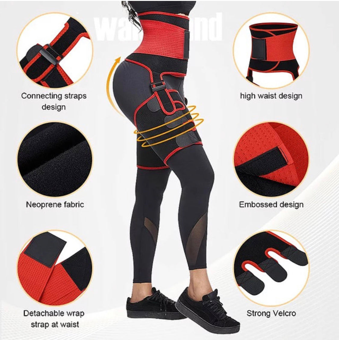 Leg Waist Trainer Belt Slimming Body Shaper Belt Neoprene Sauna Thigh Trim - Nature's Finest Herbs