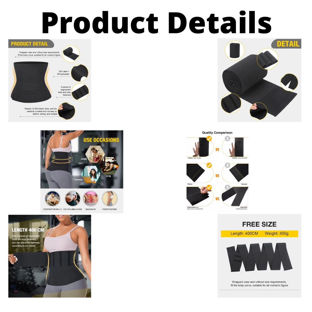 NEW DESIGN WAIST WRAP FOR TUMMY CONTROL ONE SIZE FITS ALL